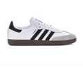 Adidas Samba Sneakers – White & Black with Grey Toe Overlay