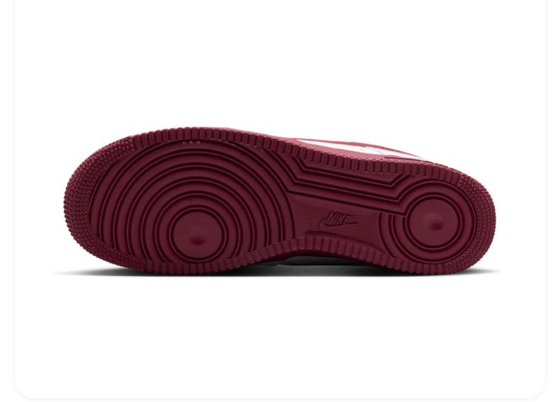 Nike Air Force 1 Low Sneakers – White & Burgundy