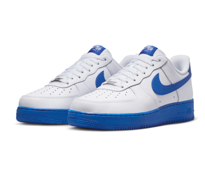 Nike Air Force 1 Low Sneakers – White & Royal Blue with Blue Sole