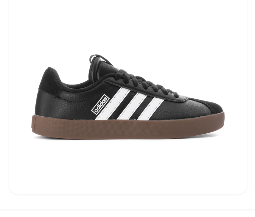 Adidas Low-Top Sneakers - Black & White with Gum Sole