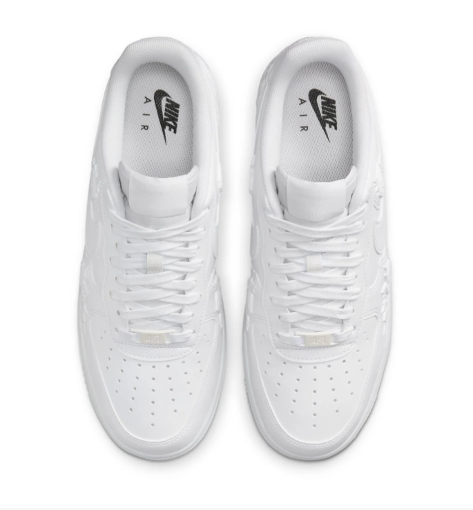 Nike Air Force 1 Low Sneakers – All White with Floral Details
