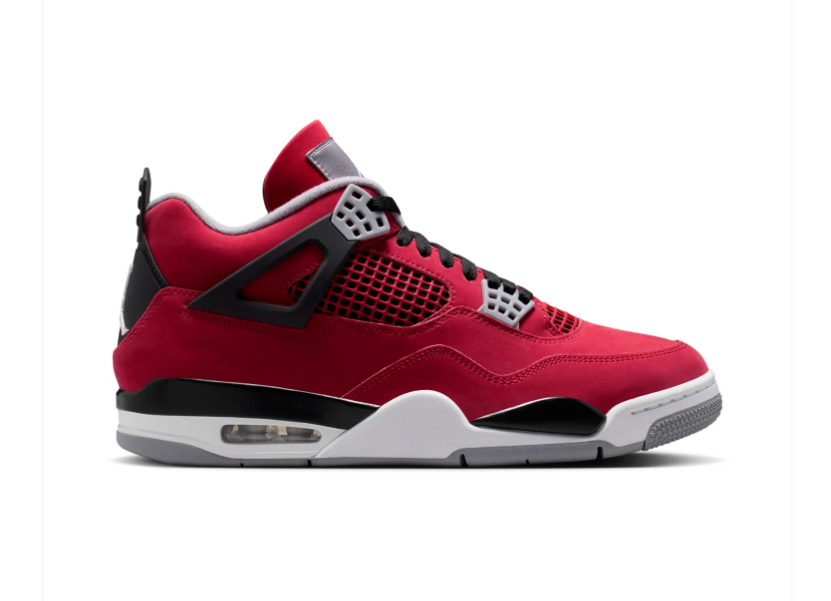Air Jordan 4 Sneakers - Red, Black & Gray