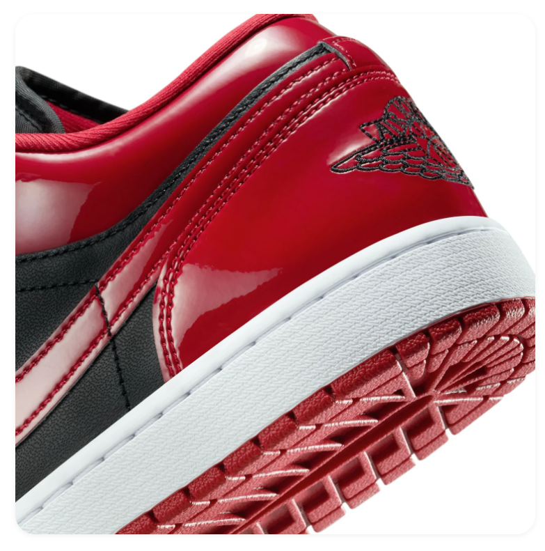 Air Jordan 1 Low Sneakers - Glossy Red & Black