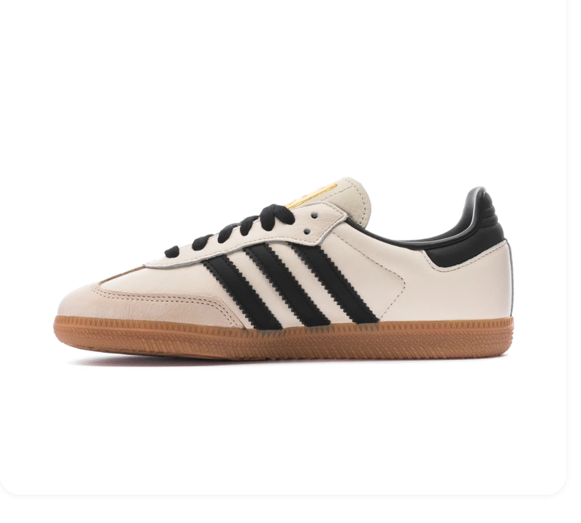 Adidas Samba Sneakers – Cream & Black with Gum-Colored Sole