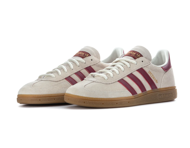 Adidas Handball Spezial Sneakers - Cream & Burgundy with Gum Sole