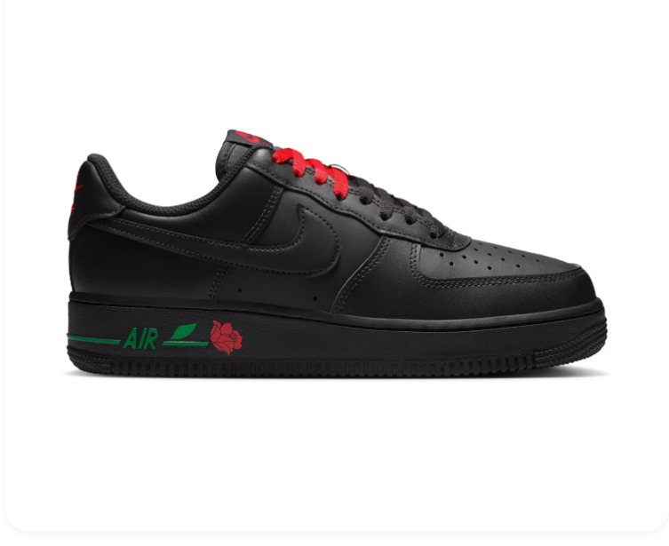 Nike Air Force 1 Low Sneakers – Black with Rose Details