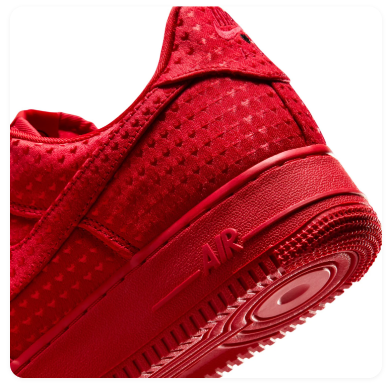 Nike Air Force 1 Low Sneakers – All Red with Textured Details
