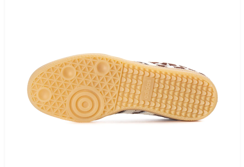Adidas Cow-Print Low-Top Sneakers - Brown & Cream with Blue Laces