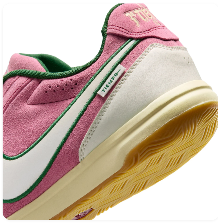 Nike Tiempo Sneakers – Pink & Cream with Green Accents