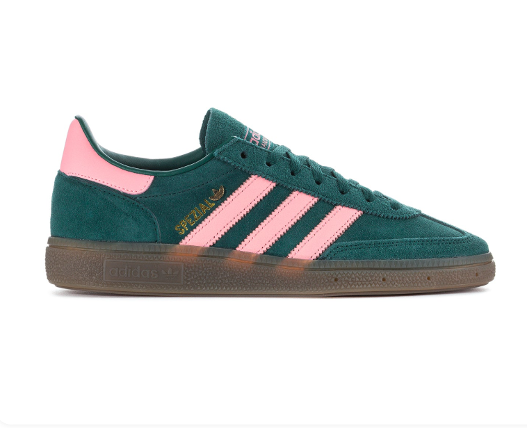 Adidas Handball Spezial Sneakers - Dark Green & Pink with Gum Sole