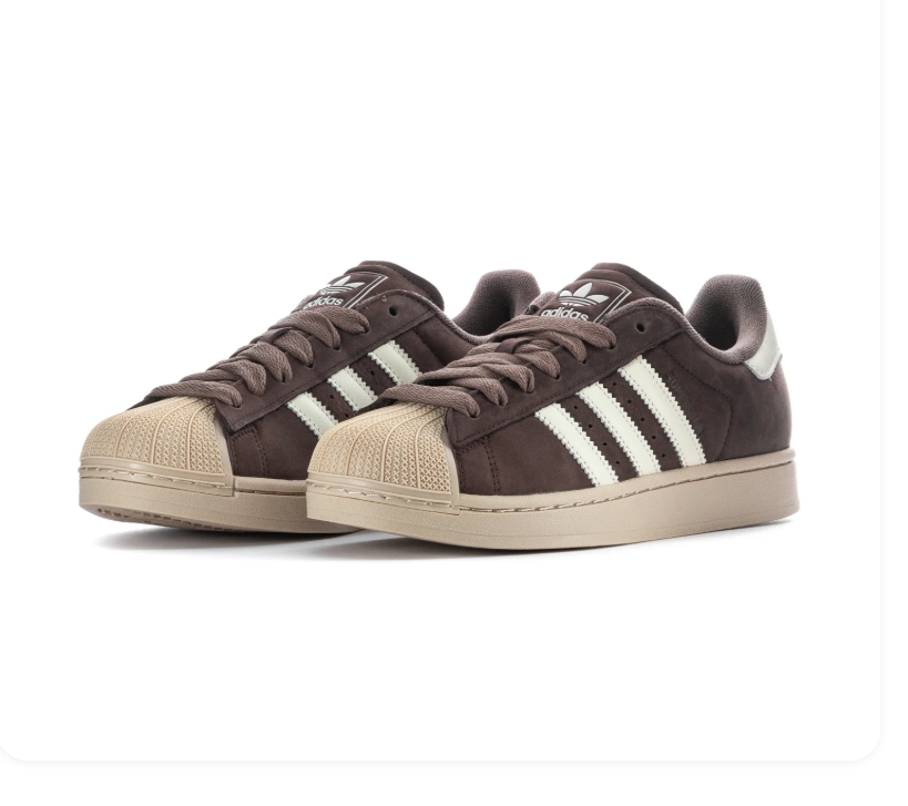 Adidas Shell-Toe Sneakers – Dark Brown & Cream