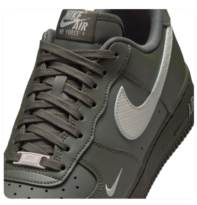 Nike Air Force 1 Low Sneakers – Dark Olive & Light Grey