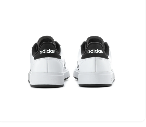 Adidas Low-Top Sneakers - White with Black Trim & Laces