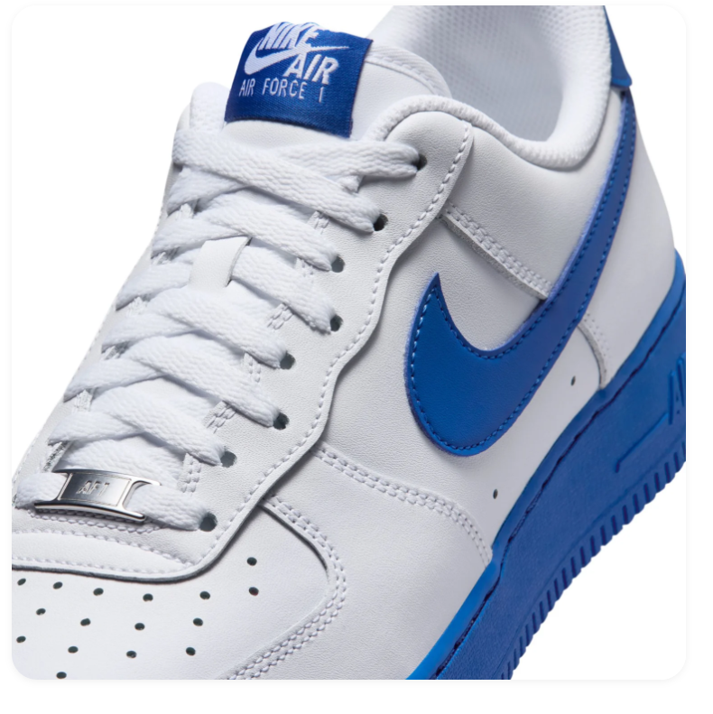 Nike Air Force 1 Low Sneakers – White & Royal Blue