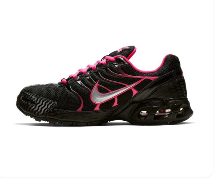 Nike Air Max Sneakers – Black & Hot Pink with Silver Swoosh
