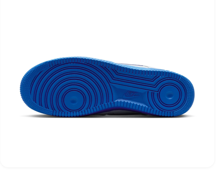 Nike Air Force 1 Low Sneakers – White & Royal Blue with Blue Sole