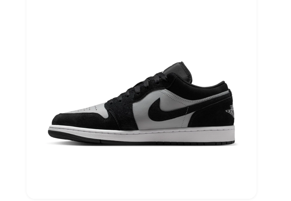Air Jordan 1 Low Sneakers - Black & Light Gray