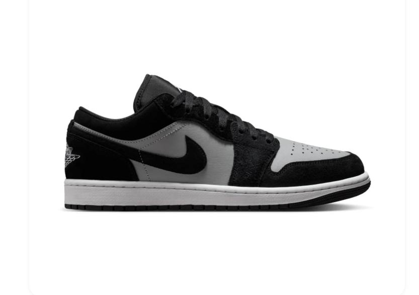 Air Jordan 1 Low Sneakers - Black & Light Gray