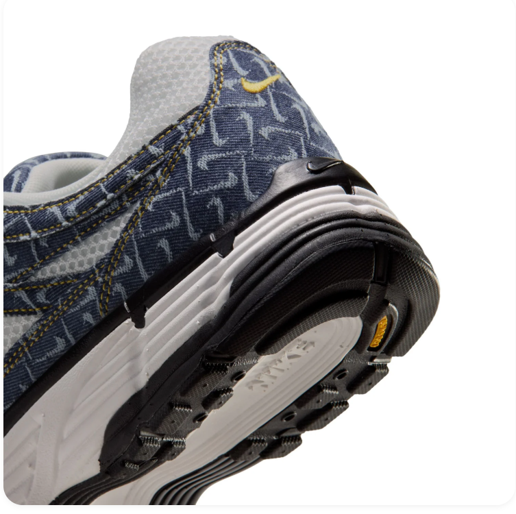 Nike Sneakers – Navy & White with Patterned Overlays and Yellow Accents