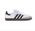 Adidas Samba Sneakers – White & Black with Grey Toe Overlay