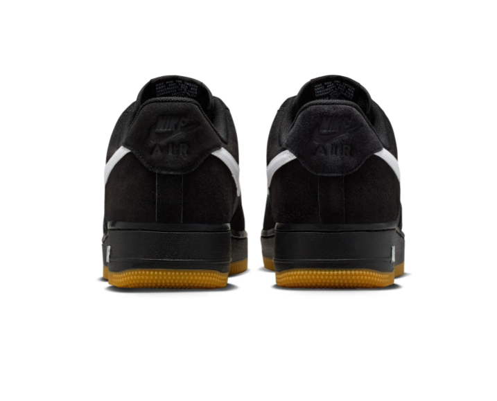Nike Air Force 1 Low Sneakers – Black & White with Gum-Colored Sole