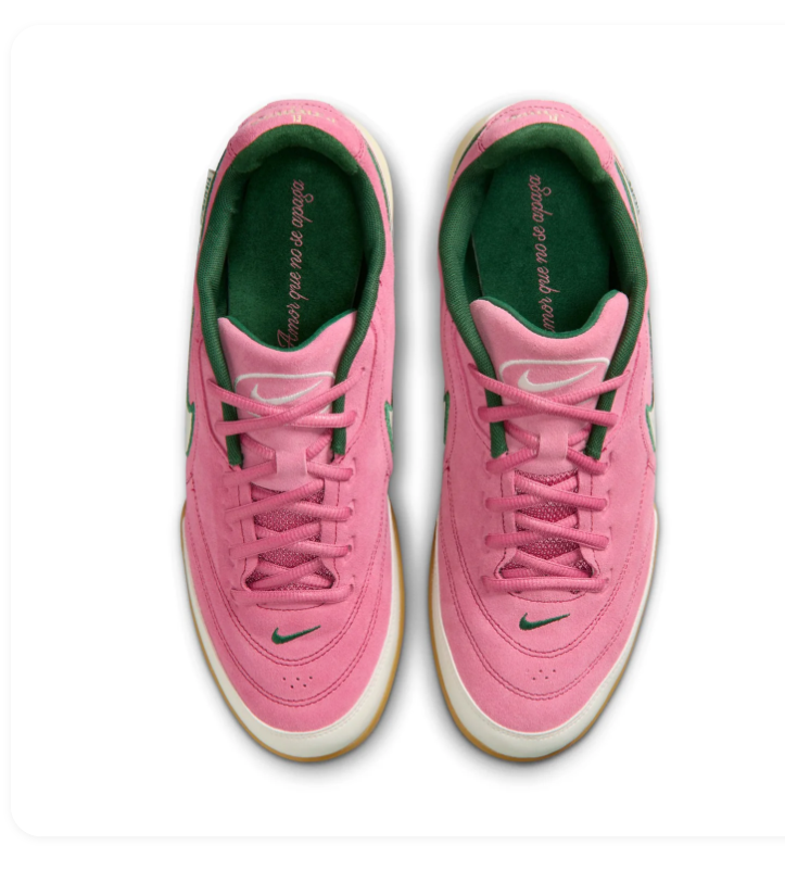 Nike Tiempo Sneakers – Pink & Cream with Green Accents