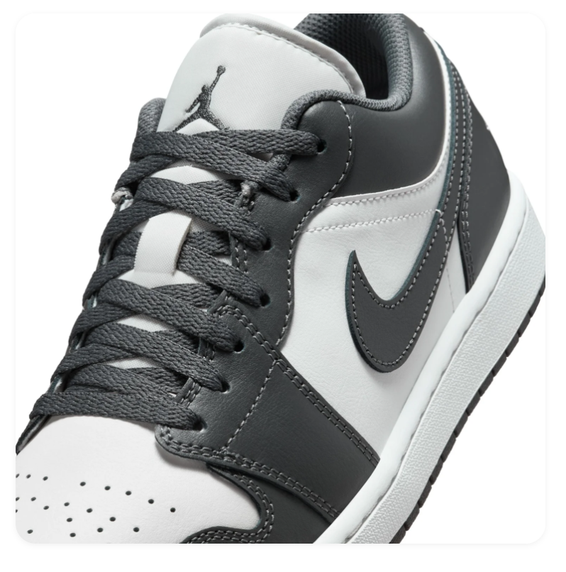 Air Jordan 1 Low Sneakers - Charcoal Gray & White