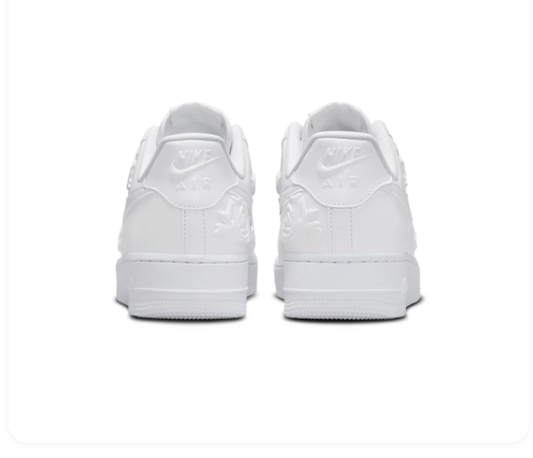 Nike Air Force 1 Low Sneakers – All White with Floral Details