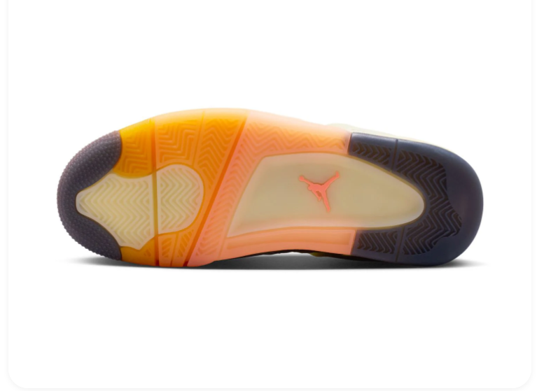 Air Jordan 4 Sneakers - Cream with Orange & Peach Accents