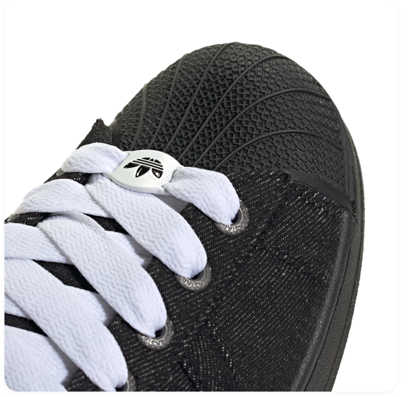 Adidas Shell-Toe Low-Top Sneakers - Black with White Laces