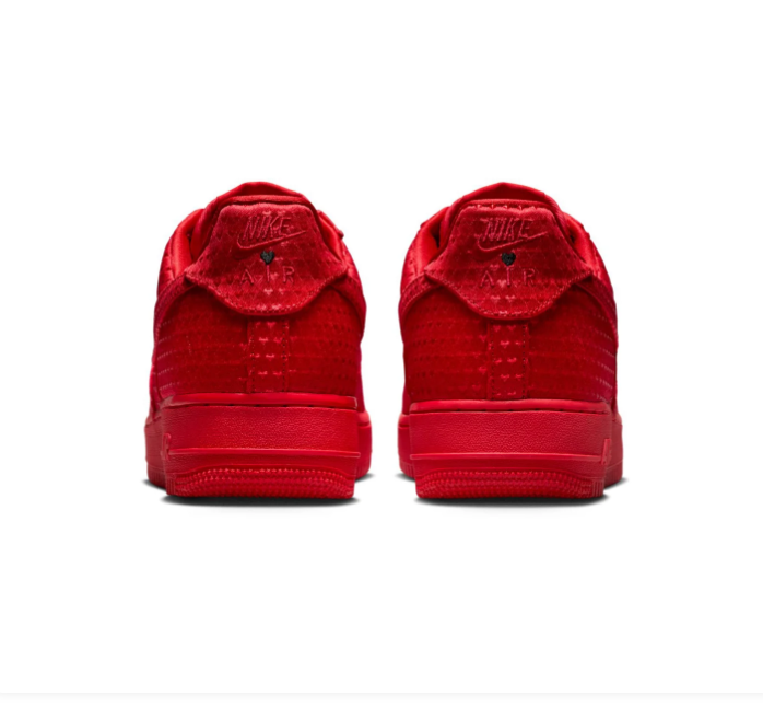 Nike Air Force 1 Low Sneakers – All Red with Textured Details