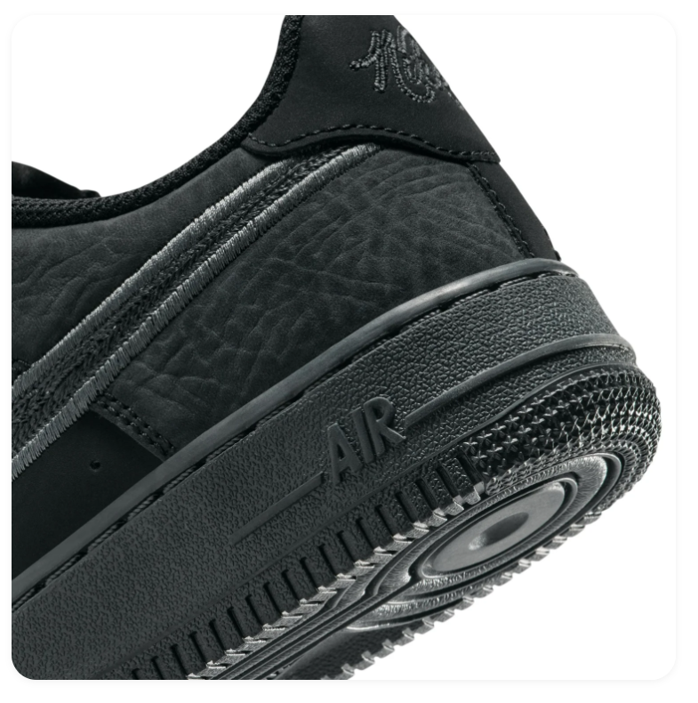 Nike Low-Top Sneakers – Black & Charcoal with Outlined Swoosh