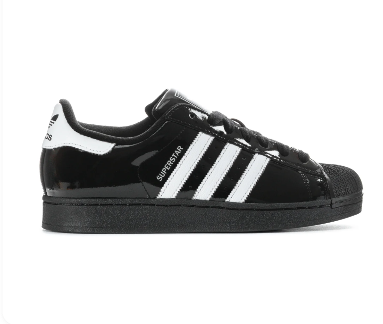 Adidas Superstar Shell-Toe Sneakers - Glossy Black & White