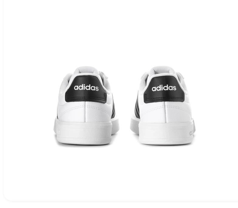 Adidas Low-Top Sneakers – White & Black with White Sole