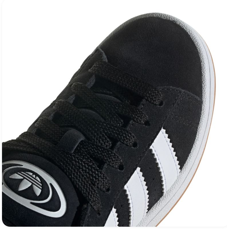 Adidas Campus Sneakers – Black & White with Gum-Colored Sole