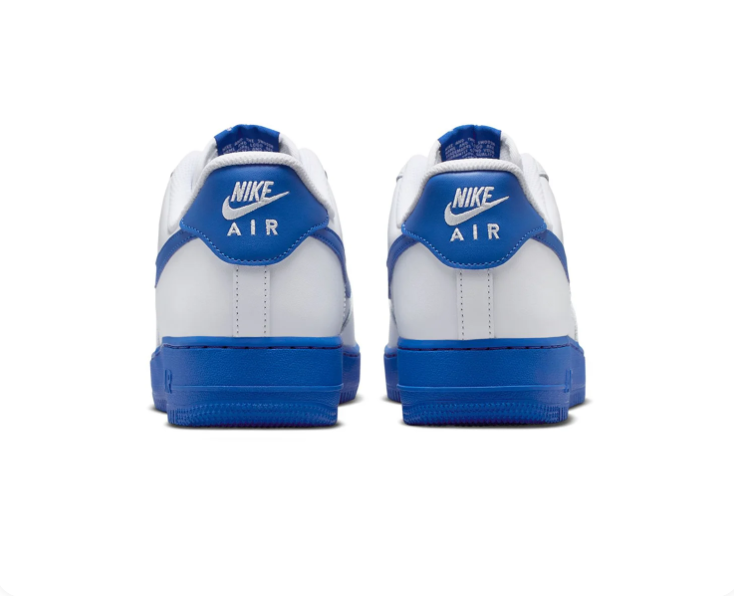 Nike Air Force 1 Low Sneakers – White & Royal Blue with Blue Sole