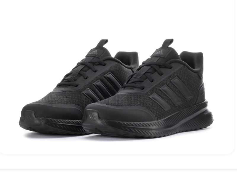 Adidas Sneakers – All Black with Mesh Panels and Textured Sole