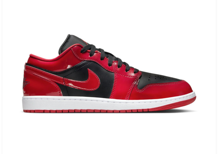 Air Jordan 1 Low Sneakers - Glossy Red & Black