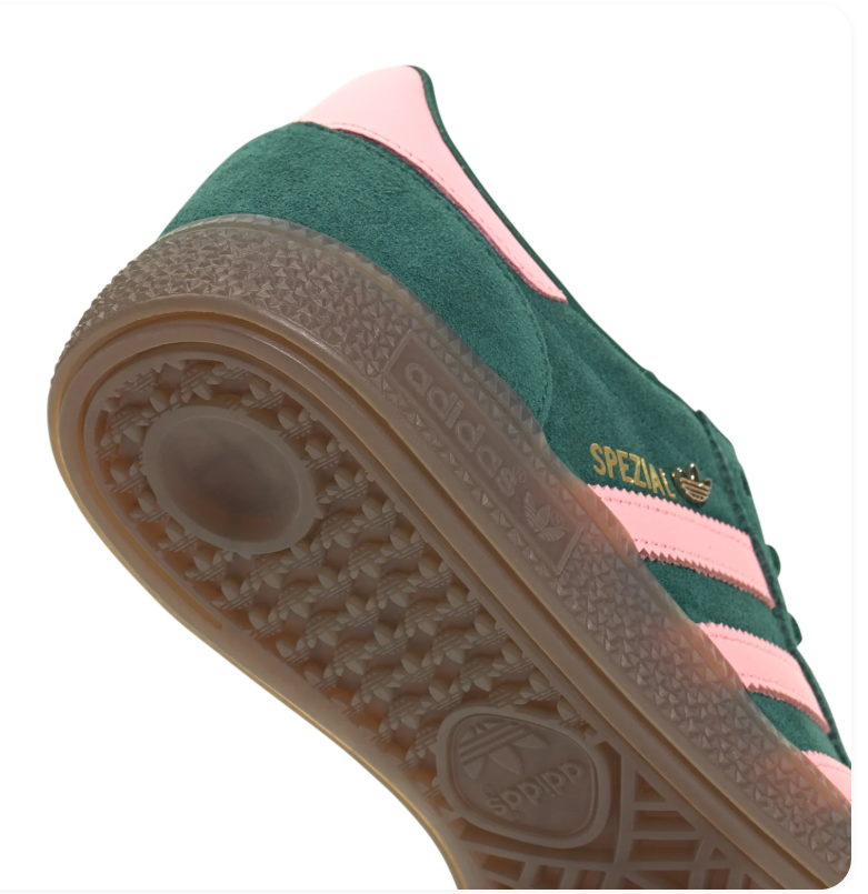 Adidas Handball Spezial Sneakers - Dark Green & Pink with Gum Sole
