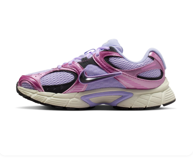 Nike Sneakers – Lavender & Metallic Pink with Black Accents