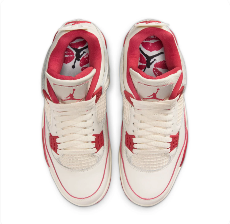 Air Jordan 4 Sneakers - Cream & Red
