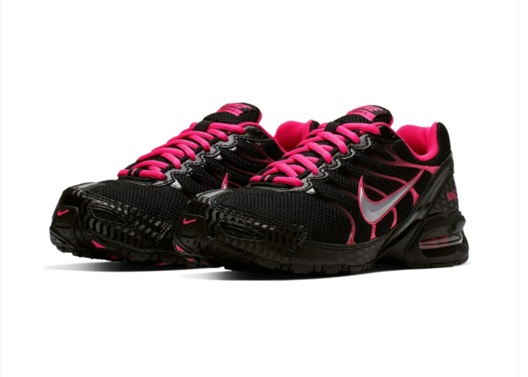 Nike Air Max Sneakers – Black & Hot Pink with Silver Swoosh
