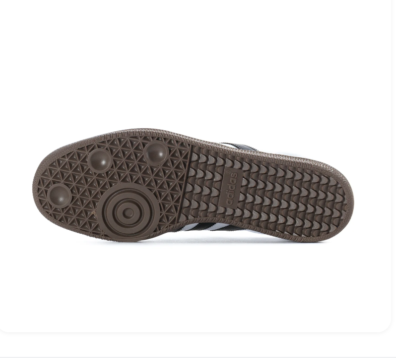 Adidas Samba Sneakers – White & Black with Grey Toe Overlay