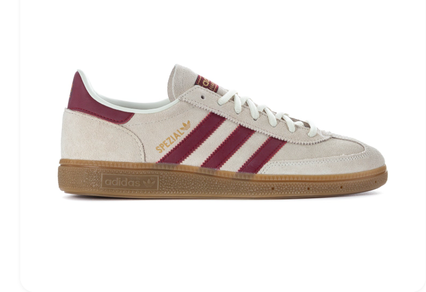 Adidas Handball Spezial Sneakers - Cream & Burgundy with Gum Sole