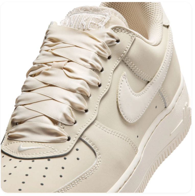 Nike Air Force 1 Low Sneakers – Cream with Ribbon Laces