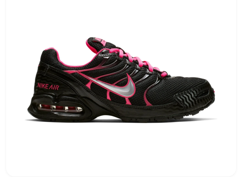 Nike Air Max Sneakers – Black & Hot Pink with Silver Swoosh