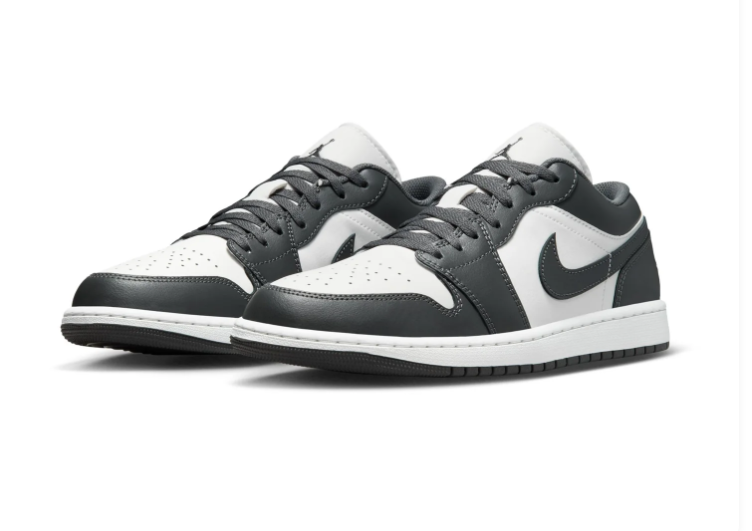 Air Jordan 1 Low Sneakers - Charcoal Gray & White