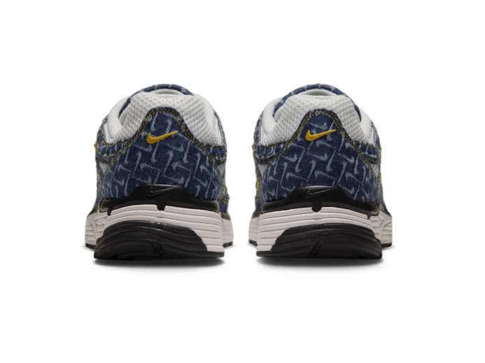 Nike Sneakers – Navy & White with Patterned Overlays and Yellow Accents