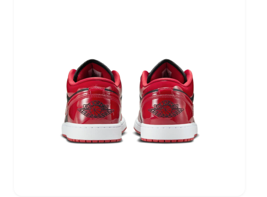 Air Jordan 1 Low Sneakers - Glossy Red & Black