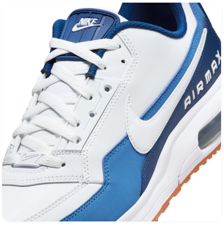 Nike Air Max Sneakers – White & Blue with Gum-Colored Sole